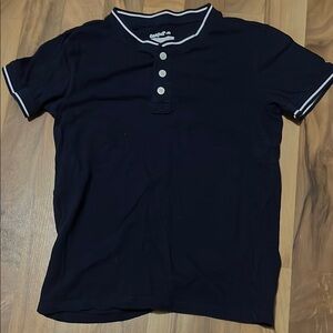 Navy Polo Shirt with White Accents